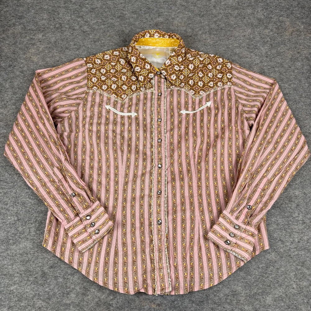 Twenty X Ultra Wrangler Pearl Snap Shirt Long Sleeve Cotton Womens Large L